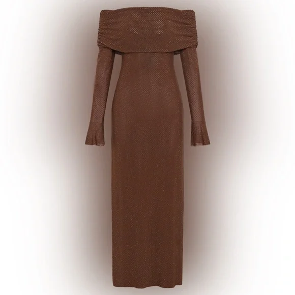 NWT Meshki Marcel Off Shoulder Diamante Maxi Dress - Picture 6 of 6